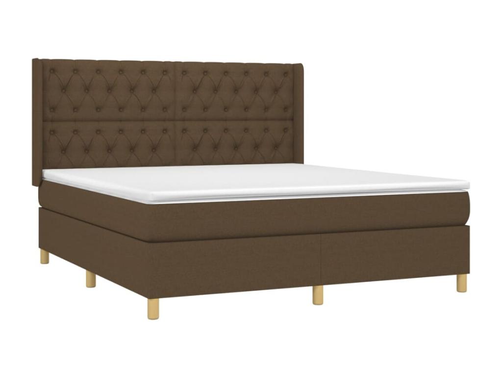 Lit à sommier tapissier avec matelas Marron foncé 160x200 cm WIVS80268