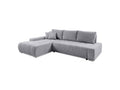 Canapé d'angle convertible gauche 4 places coffre Cosymeub velours tricoté Gris Clair CZFJ71364
