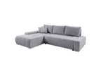 Canapé d'angle convertible gauche 4 places coffre Cosymeub velours tricoté Gris Clair CZFJ71364