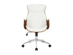 Chaise de bureau - Similicuir / Métal chromé - Noyer / Blanc - Cosymeub YFHI37542