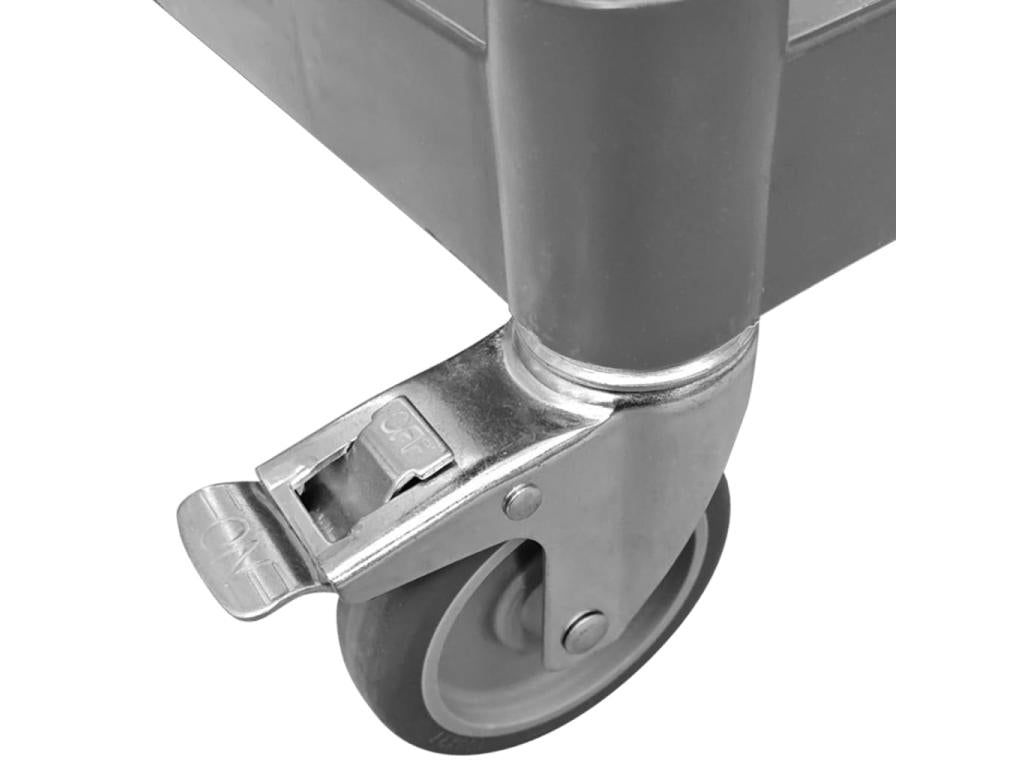 Chariot à 3 niveaux gris 81x41x92 aluminium HXZA06036