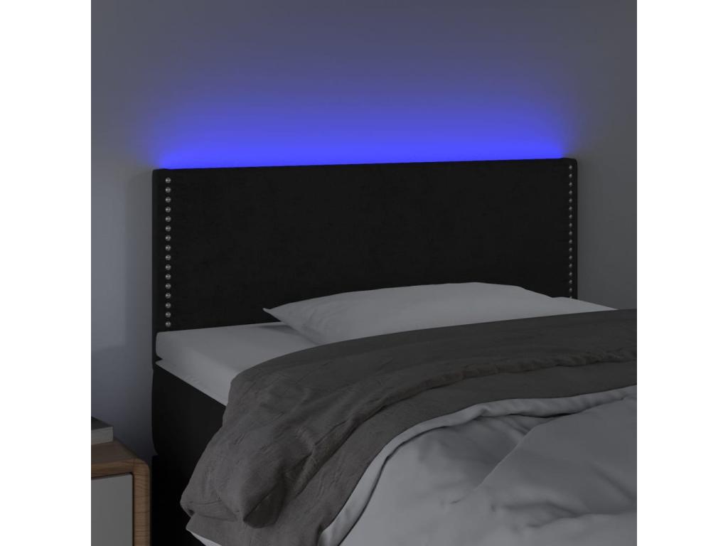 Tête de lit à LED Noir 80x5x78/88 cm Velours HVCP42653