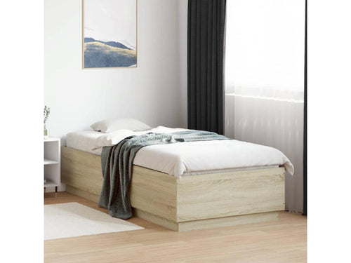 Cadre de lit chêne Cosymeub 100x200 cm bois d'ingénierie WNBF34846