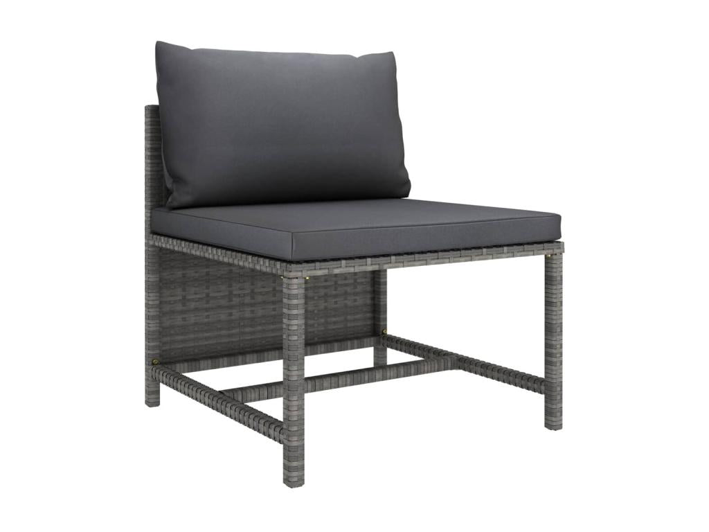 Salon de jardin 9 pcs avec coussins Résine tressée Gris 34 RQGL31591