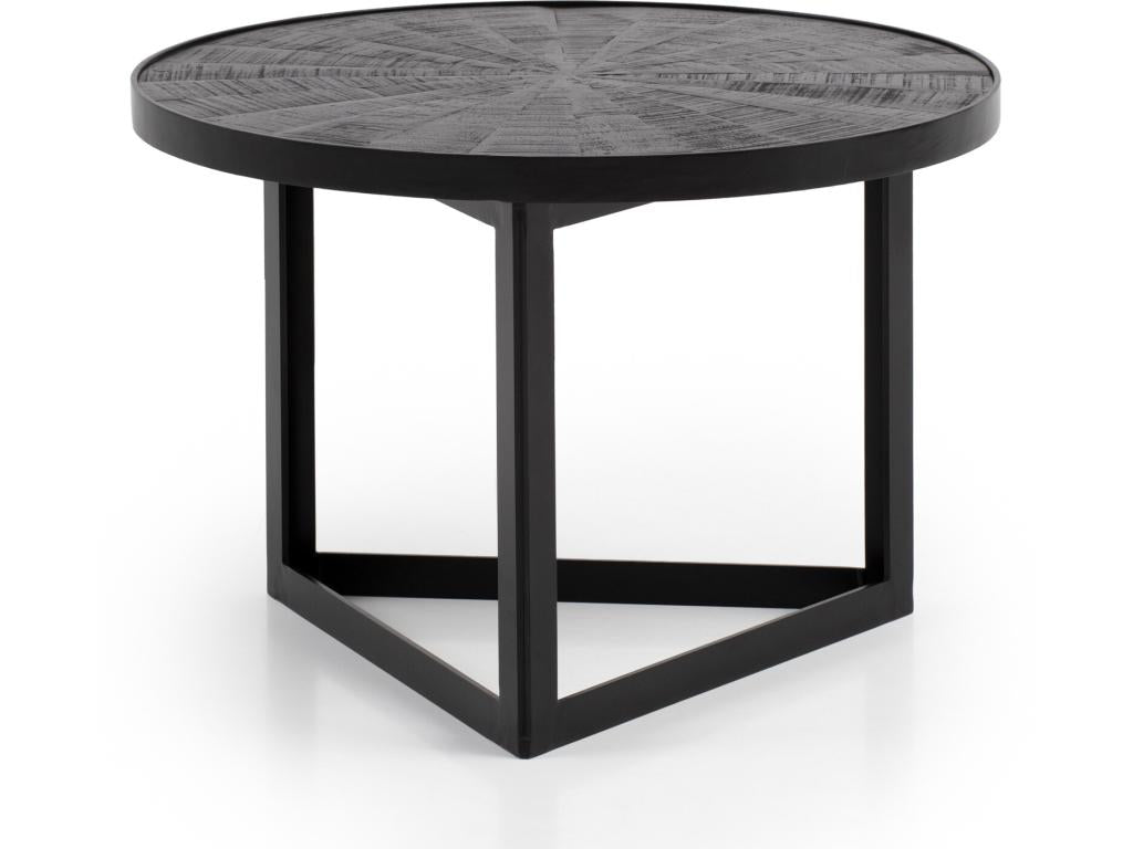 Table Basse Ronde Bois Massif 58x58x40 cm Petite Table de Salon Moderne FDWP79462