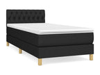 Lit à sommier tapissier et matelas Noir 80x200 cm Tissu DRFV49346