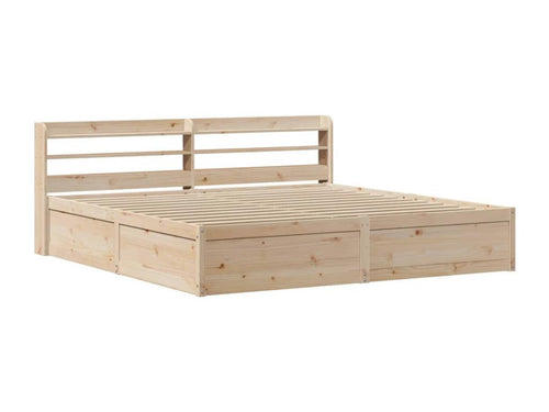 Cadre de lit avec tête de lit 180x200 cm bois de pin massif TKTJ12022