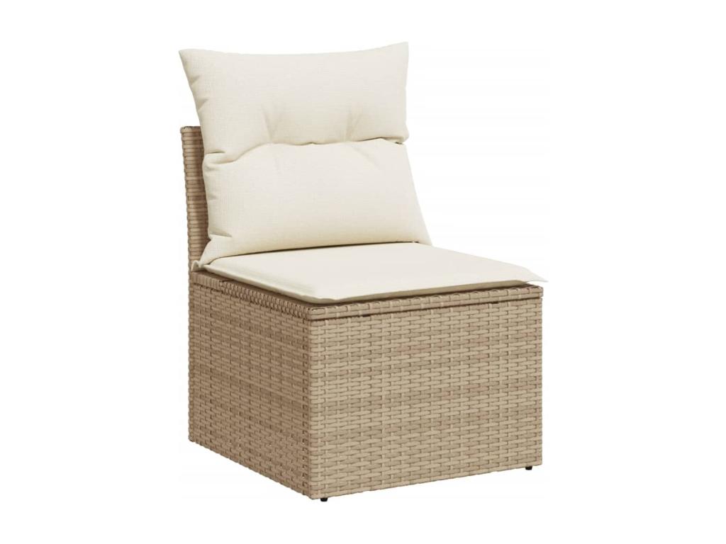 Salon de jardin 11 pcs avec coussins beige résine tressée YUMW82446