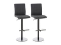 Lot de 2 Tabouret de bar - Tissu / Métal - Gris foncé - Cosymeub YOYN55923