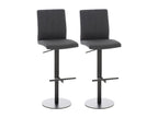 Lot de 2 Tabouret de bar - Tissu / Métal - Gris foncé - Cosymeub YOYN55923