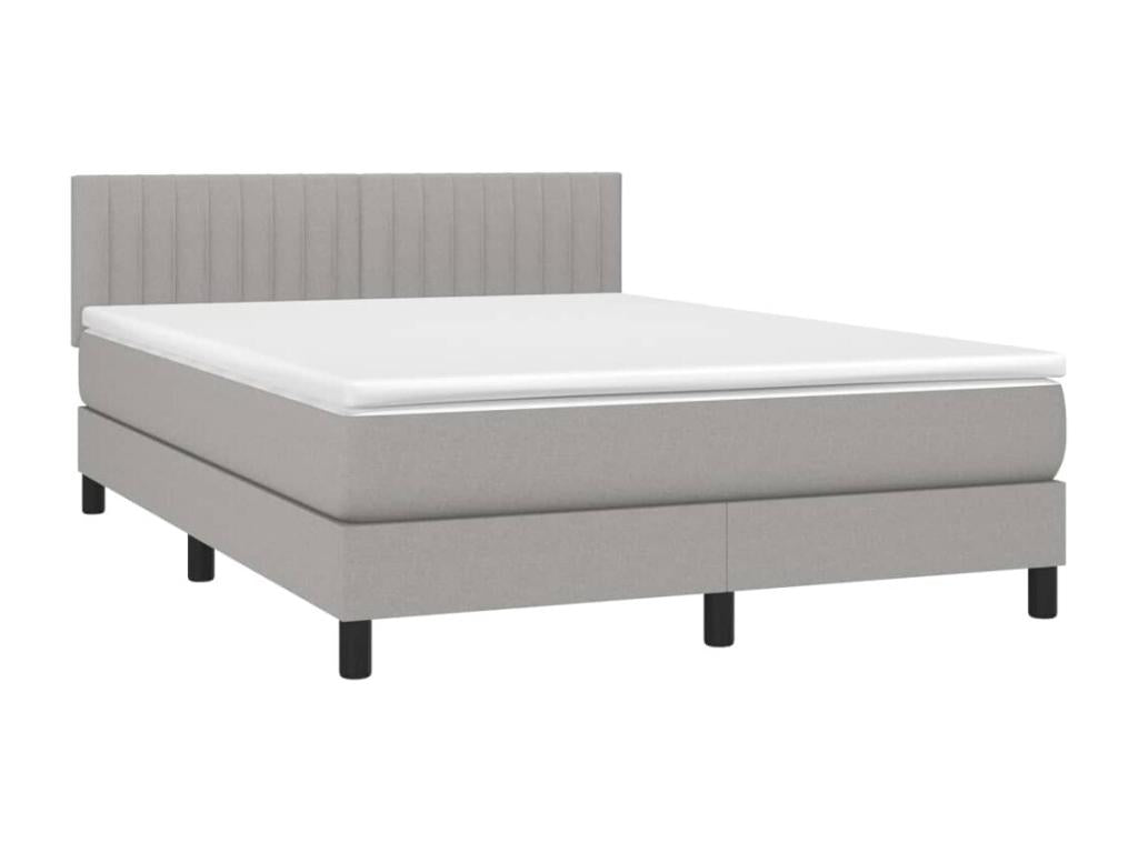 Sommier à Cosymeub de lit avec matelas Gris clair 140x190cm Tissu OQAO26421