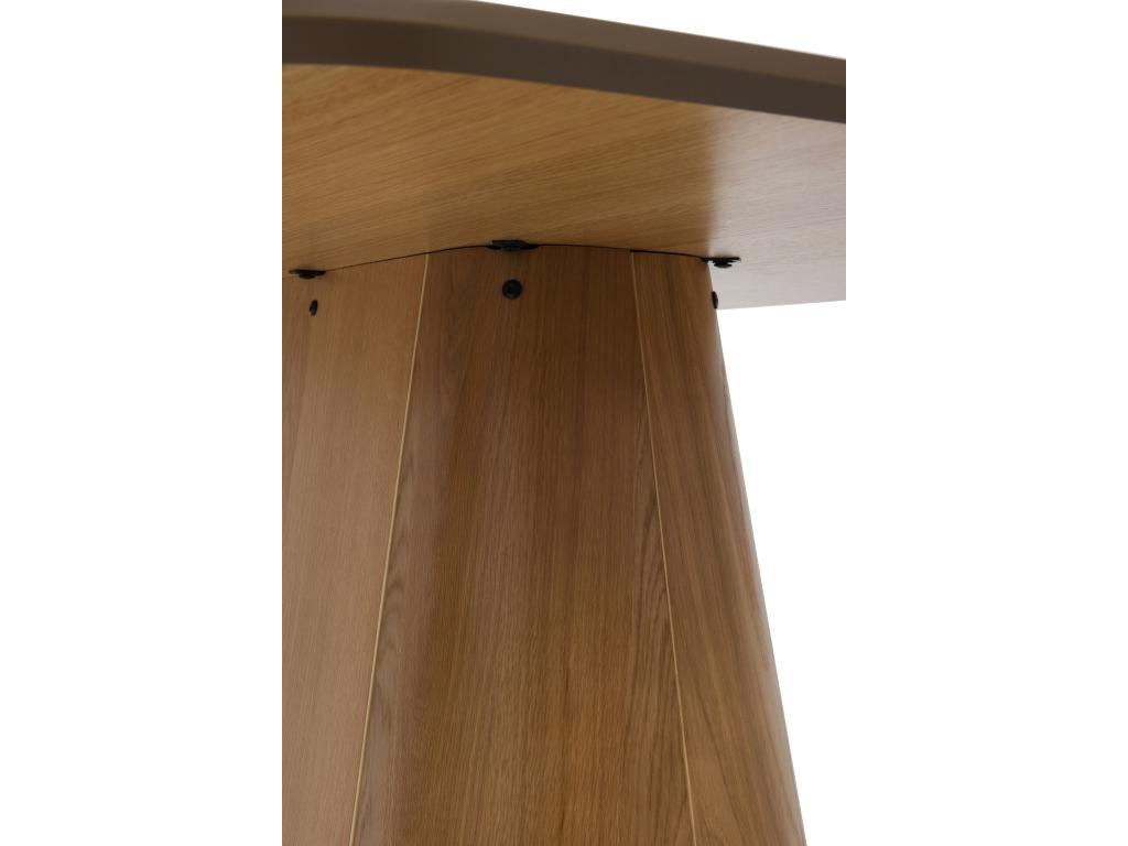 Table de salle à manger en contreplaqué de chêne avec base centrale cylindrique TIHR97738