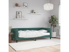 Lit de jour avec matelas vert foncé 90x200 cm velours BPPT01849
