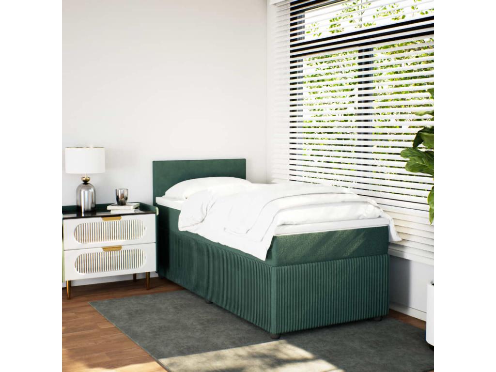 Sommier à Cosymeub de lit avec matelas Vert foncé 100x200 cm VBQH66775