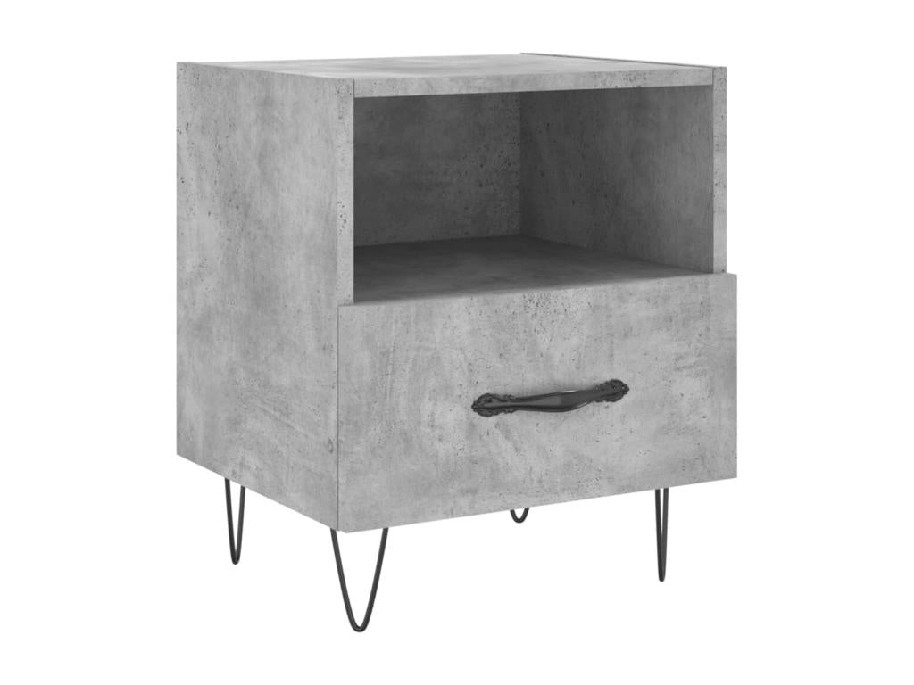 Table de chevet gris béton 40x35x47,5 cm bois d'ingénierie JADQ78506