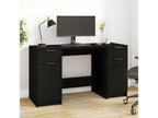 Bureau avec armoire latérale Noir Bois d'ingénierie LKVE86084