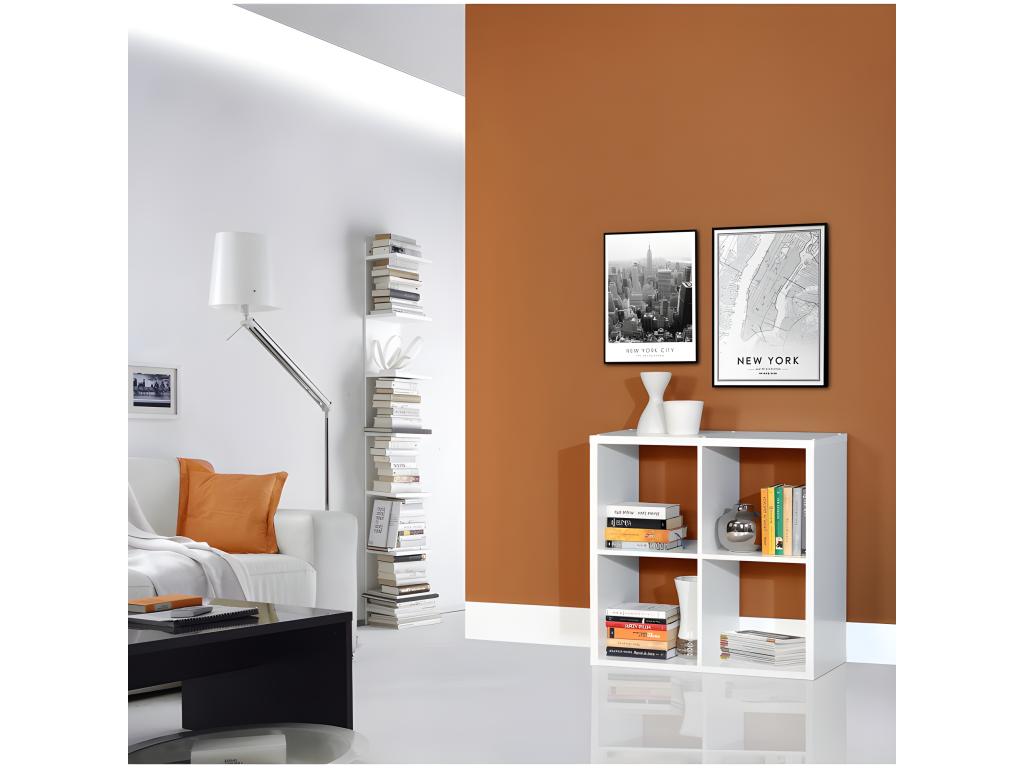 Etagère Cosymeub 4 casiers décor blanc - Classico ELJL09205