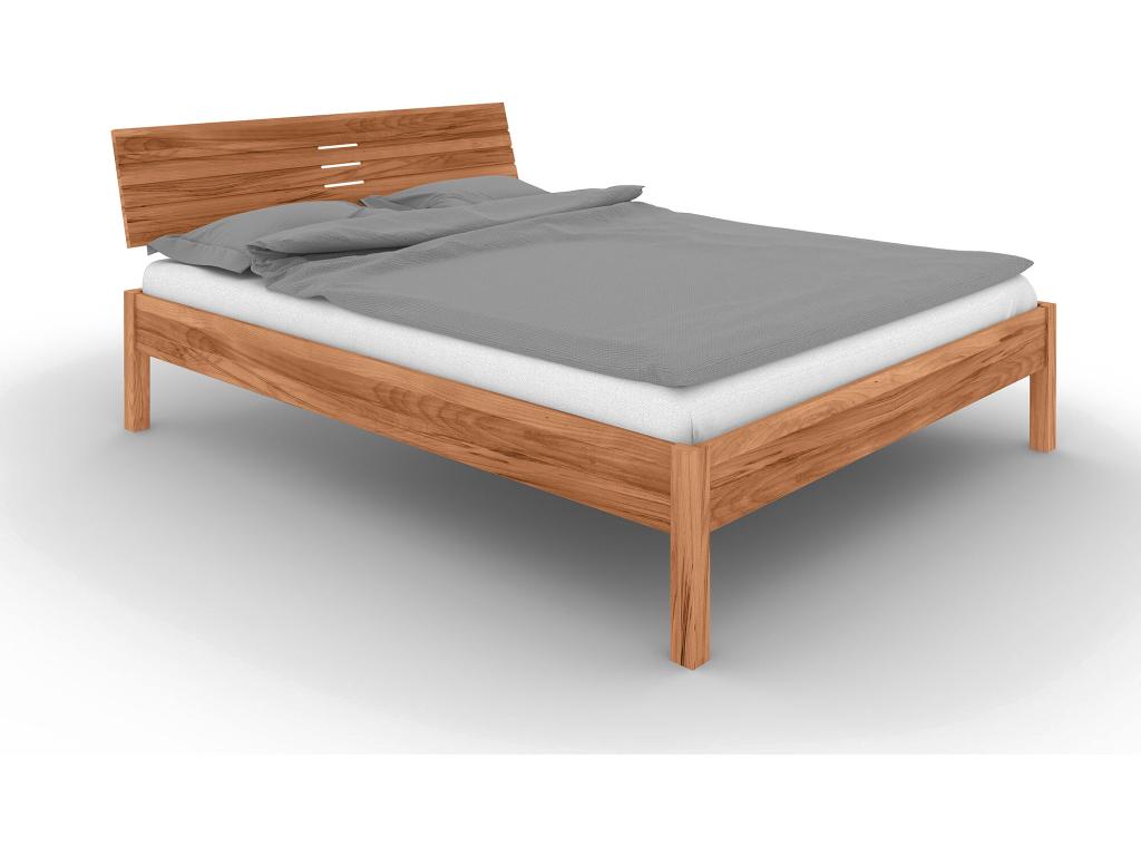 VENTO - Lit avec tête de lit en bois de coeur de hêtre huilé naturel 180x200 QBCB27658