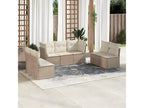 Salon de jardin avec coussins 7 pcs beige résine tressée OMOE15118