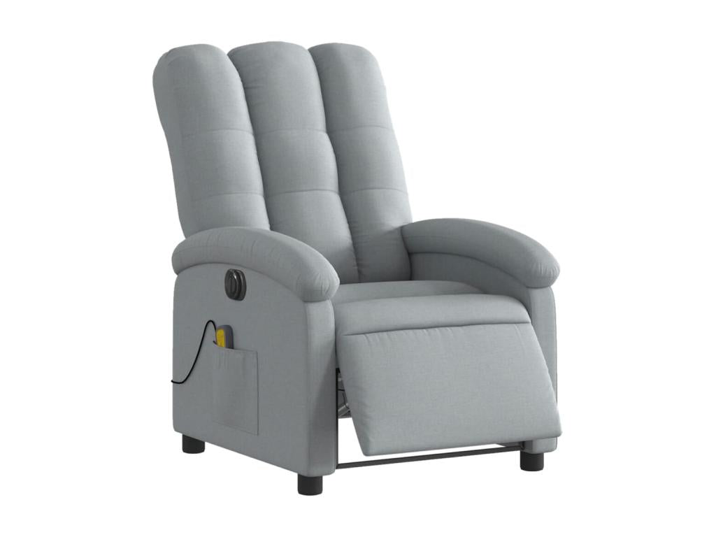 Fauteuil massant inclinable électrique gris clair tissu AJDX30300