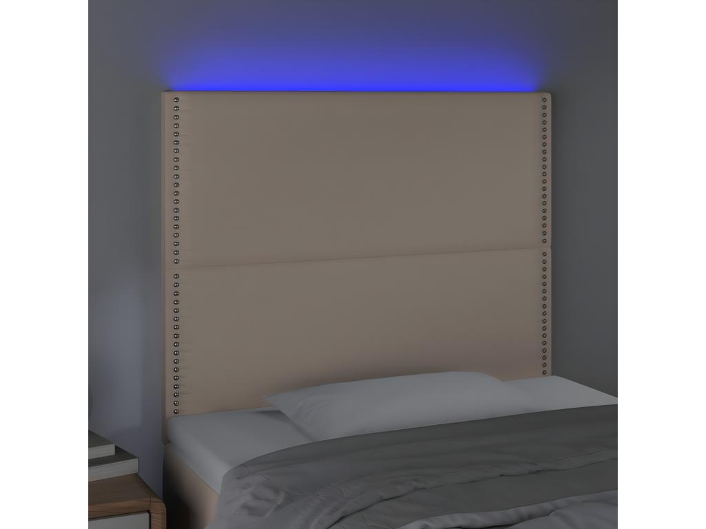 Tête de lit à LED Cappuccino 90x5x118/128 cm Similicuir UMVN76793