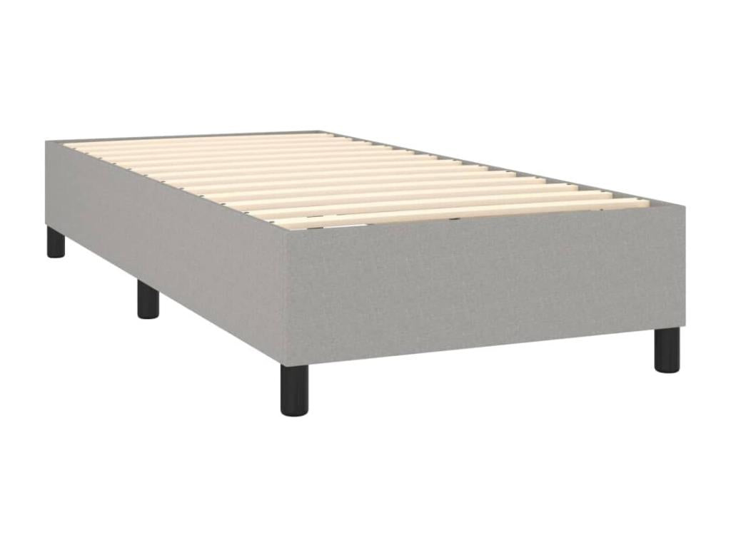 Lit à sommier tapissier avec matelas Gris clair 80x200 cm Tissu VWSN91030