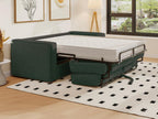 Canapé 3 places convertible express en velours tricoté vert sapin - Couchage 140 cm - Matelas 18 cm Cosymeub IGWG43325