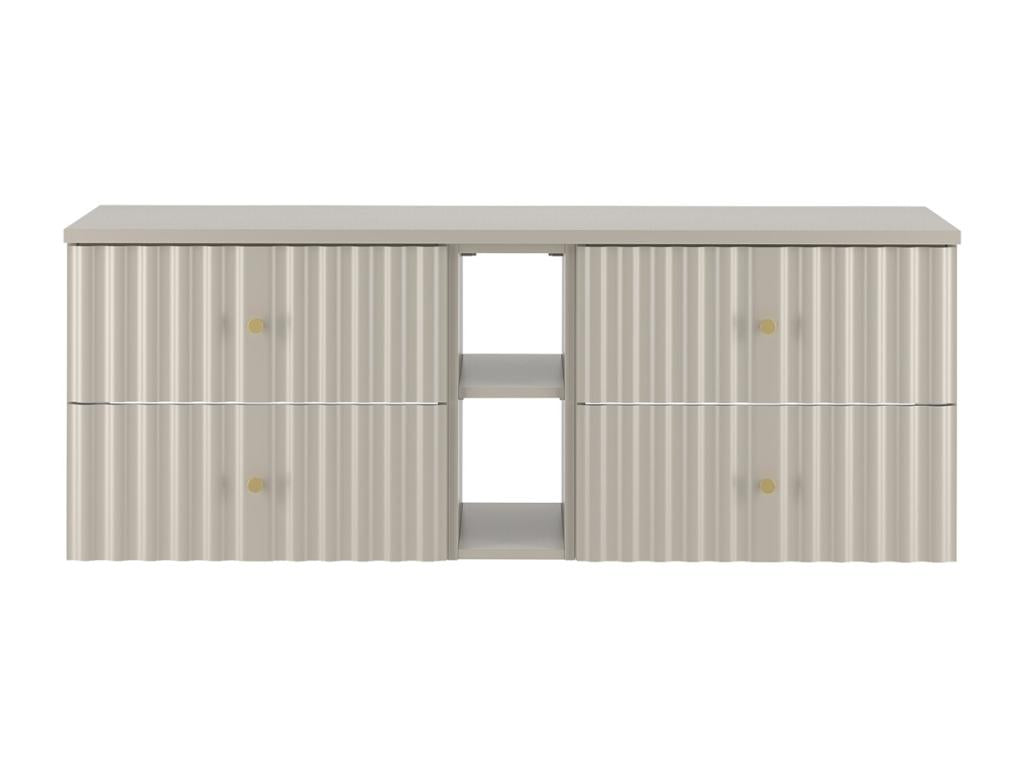 Meuble sous-vasque 140cm 2 niches plan de toilette Cosymeub Cachemire DNOT08777