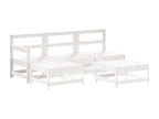 Salon de jardin 5 pcs avec coussins blanc bois massif IWKA60958