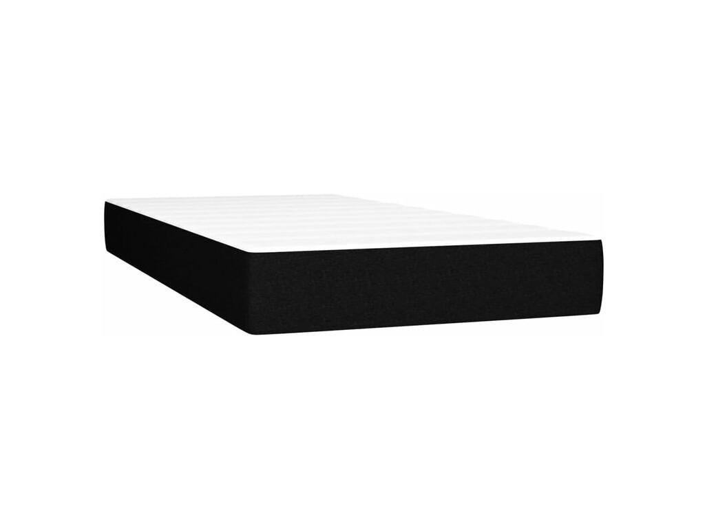 Sommier à Cosymeub de lit et matelas et LED Noir 200x200 Tissu ZITU67778