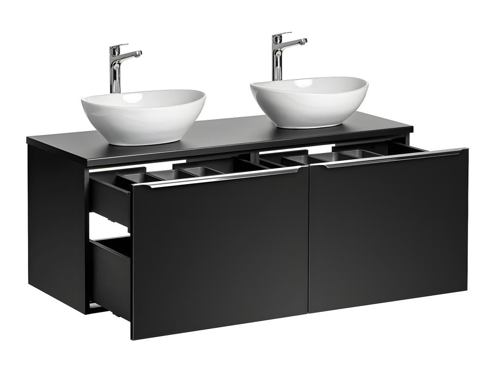 Meuble double vasque 120cm Éros Noir DBMM03056