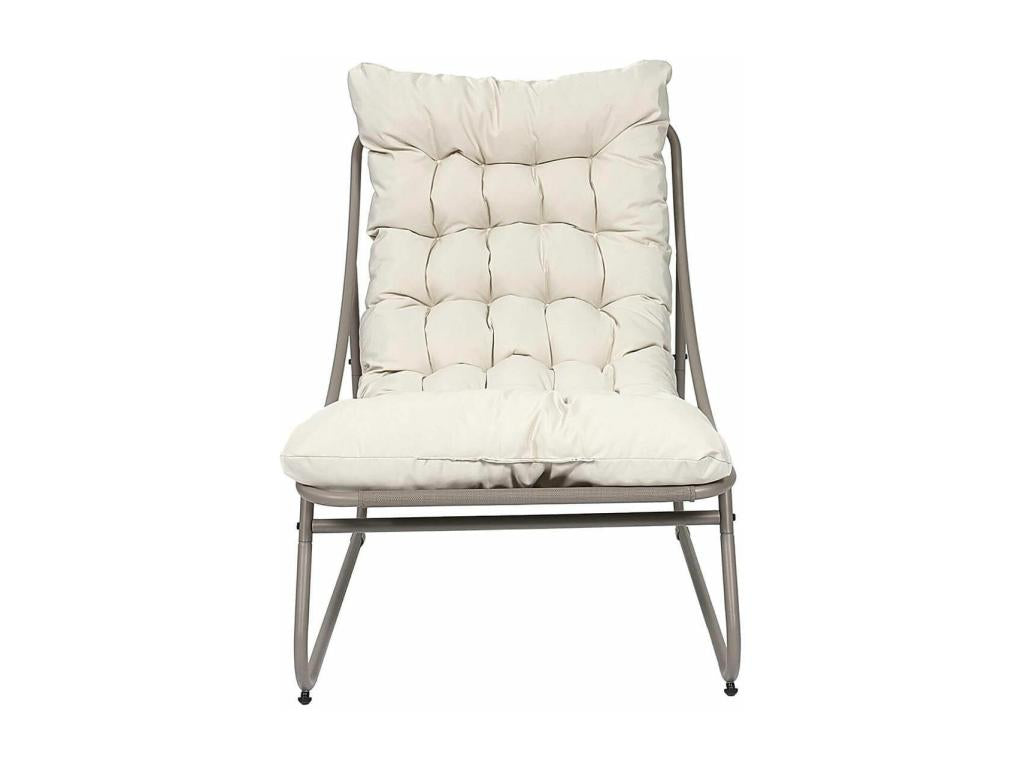 Cosymeub - Fauteuil de Jardin en Métal et Textilène Beige avec Coussin ULSG52263