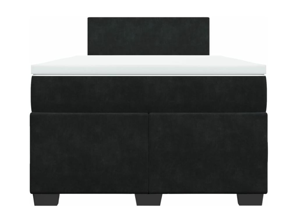 Sommier à Artigeo de lit avec matelas Noir 120x200 cm Velours TVRP03404