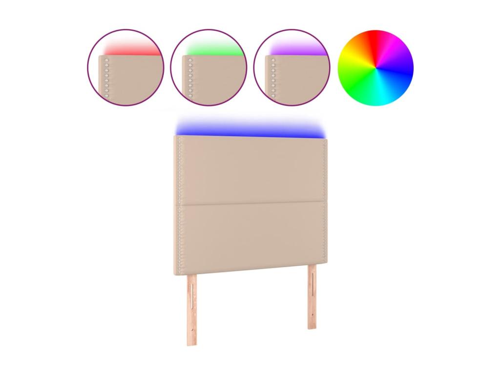 Tête de lit à LED Cappuccino 90x5x118/128 cm Similicuir UMVN76793