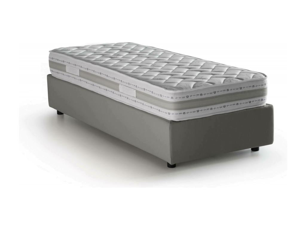 Lit simple Cosymeub Lit coffre avec revêtement en tissu Made in Italy Ouverture frontale avec matelas 80x190 cm inclus Gris NNTV19375