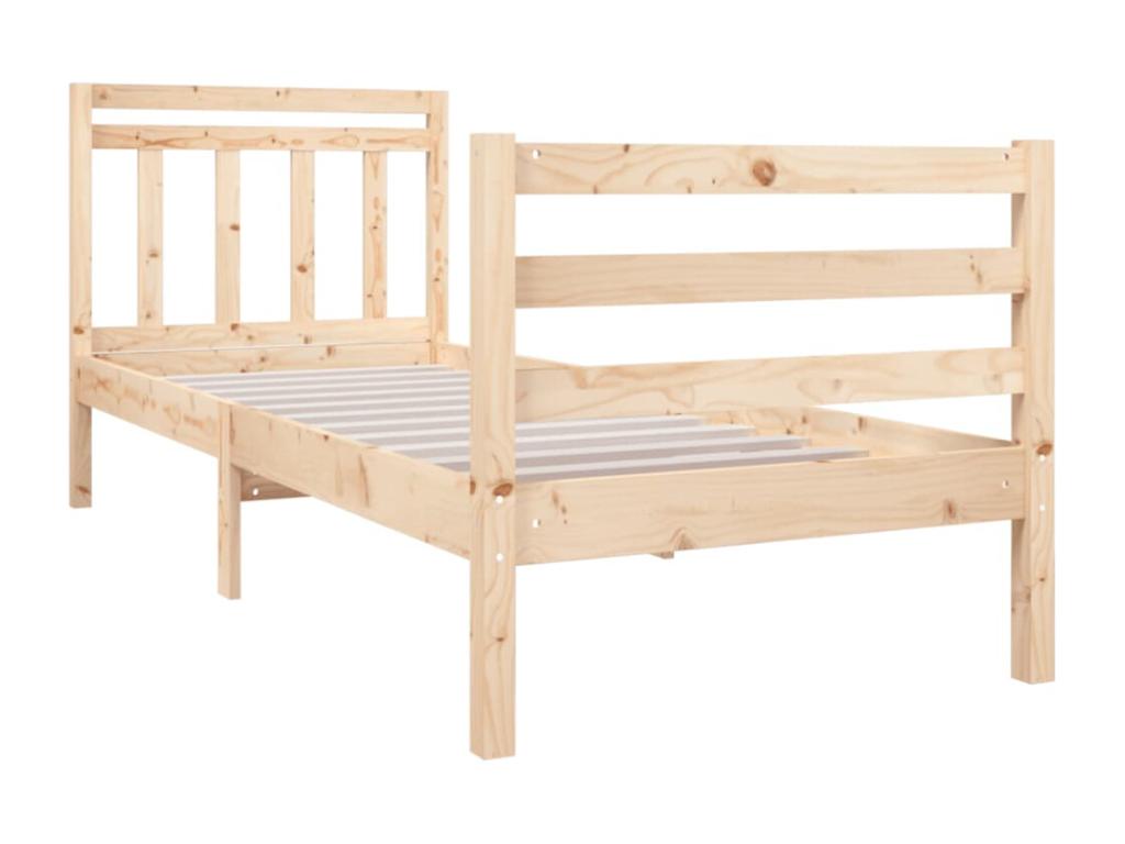 Cadre de lit Bois massif 75x190 cm Petit simple QVBW36319