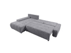 Canapé d'angle convertible gauche 4 places coffre Cosymeub velours tricoté Gris Clair CZFJ71364
