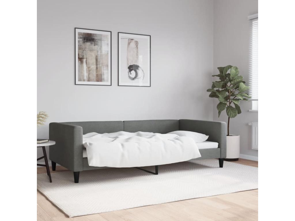 Lit de repos gris foncé 100x200 cm tissu ZFOL35608