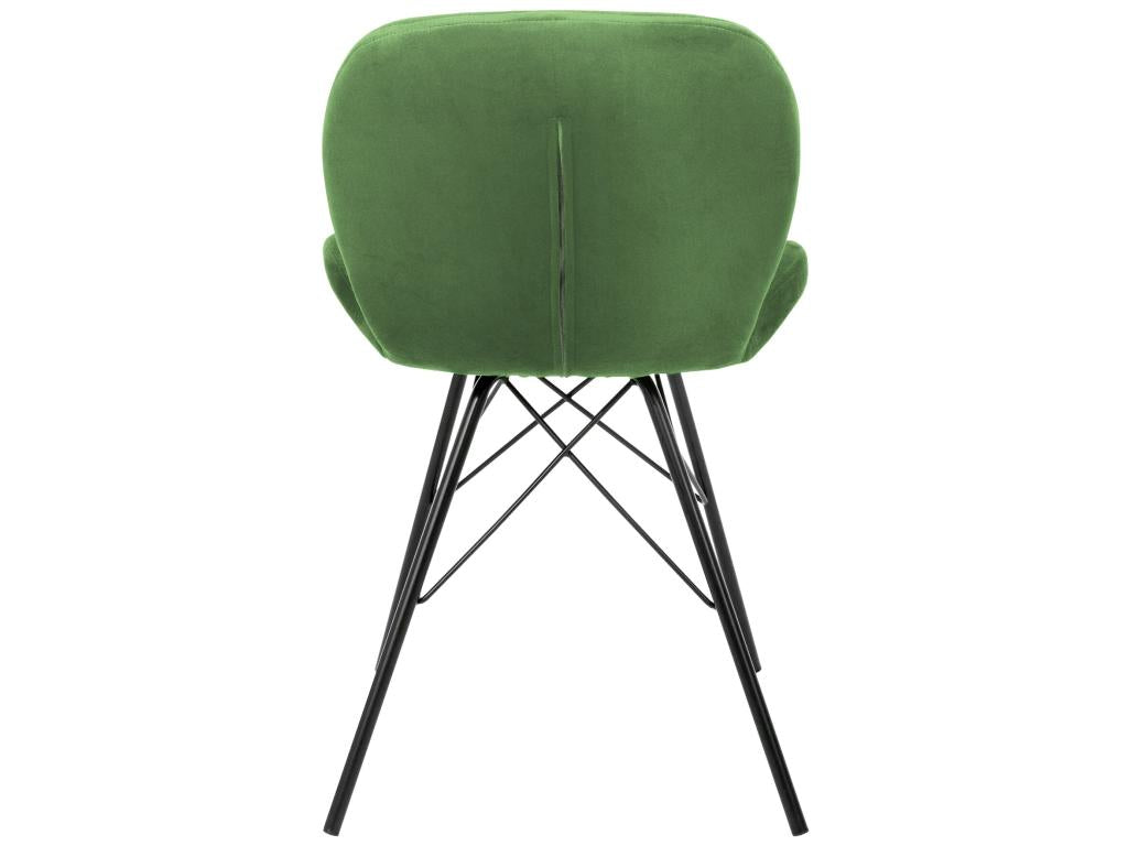 Ensemble 2x chaises de salle à manger/salon rembourrée velours vert fauteuils moderne XKOY23716