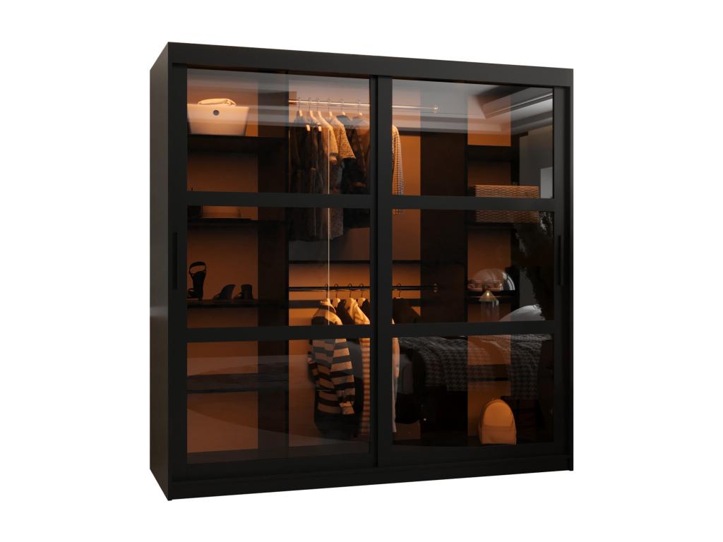 ARMOIRE DOME À PORTES COULISSANTES 200/180/62 2 Portes negro YYYE74527