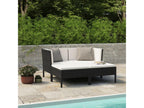 Salon de jardin 4 pcs avec coussins Résine tressée Noir 17 KLNI84515