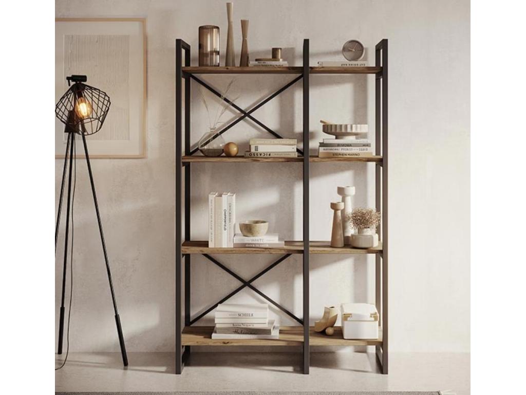 Etagère en Pin Atlantique et Acier avec 87.5x30x138cm Cosymeub E OENP30307