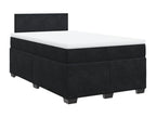 Sommier à Artigeo de lit avec matelas Noir 120x200 cm Velours TVRP03404