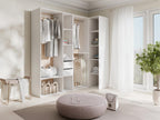 Dressing d'angle modulable - L182,5 cm - Blanc et naturel - Cosymeub QKLD75634