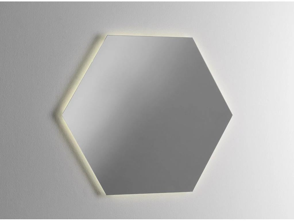 Ensemble meuble de salle de bain 2 tiroirs laqué blanc et bleu gris et miroir lumineux Cosymeub L 100cm PRYV74185