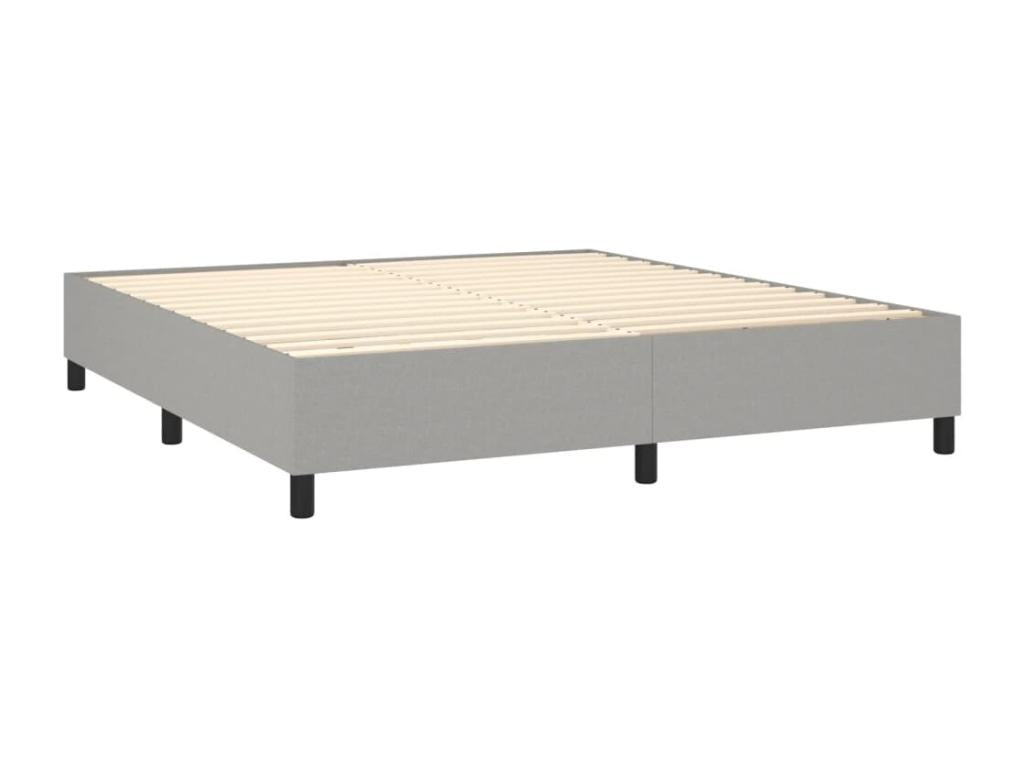 Lit à sommier tapissier avec matelas Gris clair 180x200cm Tissu MFOK56158