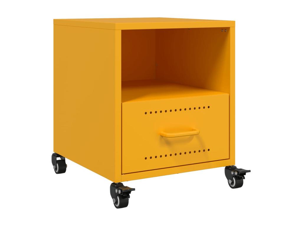 Tables de chevet 2 pcs jaune moutarde 36x39x43.5 cm acier ARGD15101