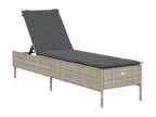 Chaises longues avec coussins lot de 2 gris résine tressée XWHY49302