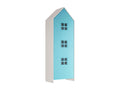 Cosymeub - Pack 2 Armoires Cabane 1 Porte Bleue et Blanche WTDV39987