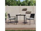 Chaises de jardin et coussins lot de 2 noir 54x62,5x89 cm rotin AEFY59960